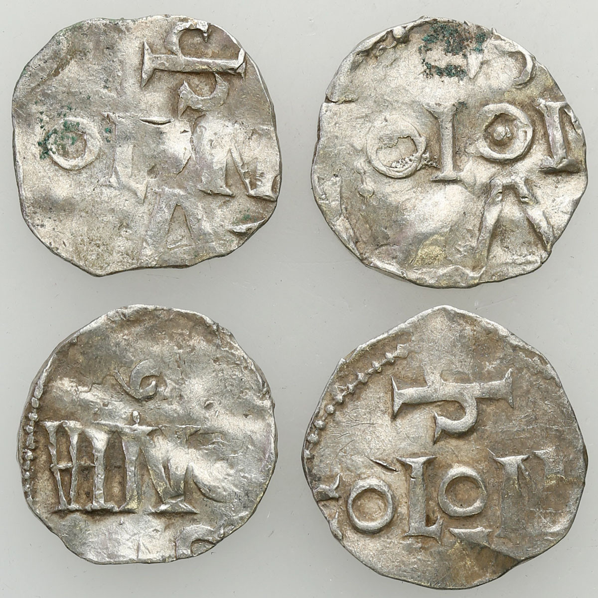 Niemcy, Kolonia. Otto III (983–1002). Denar 983-1002, zestaw 4 sztuk